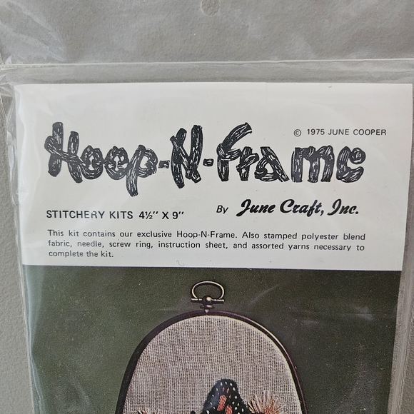 Butterfly June Craft Inc 70s Stitchery Kit Hoop N Frame NWOT Sealed - Picture 3 of 10